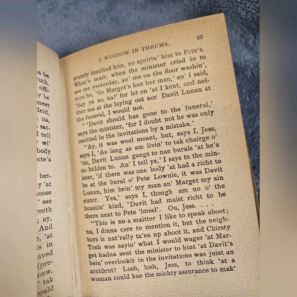 Vintage Book Antique Hardcover Ivory Cottagecore J.M. Barrie A Window In Thrums